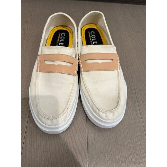 Cole Haan Men\'s GrandPrø Rally White Canvas Penny Loafer Boat Shoes Size 11 main image 5